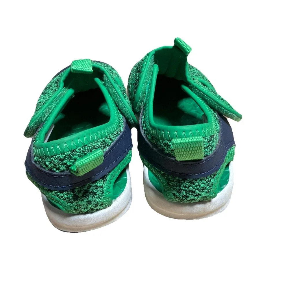 Lands End Water Sandals Little Kids 11 Green Navy Closed Toe Water Shoes